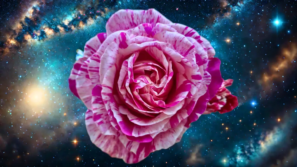 Rose in a starry space