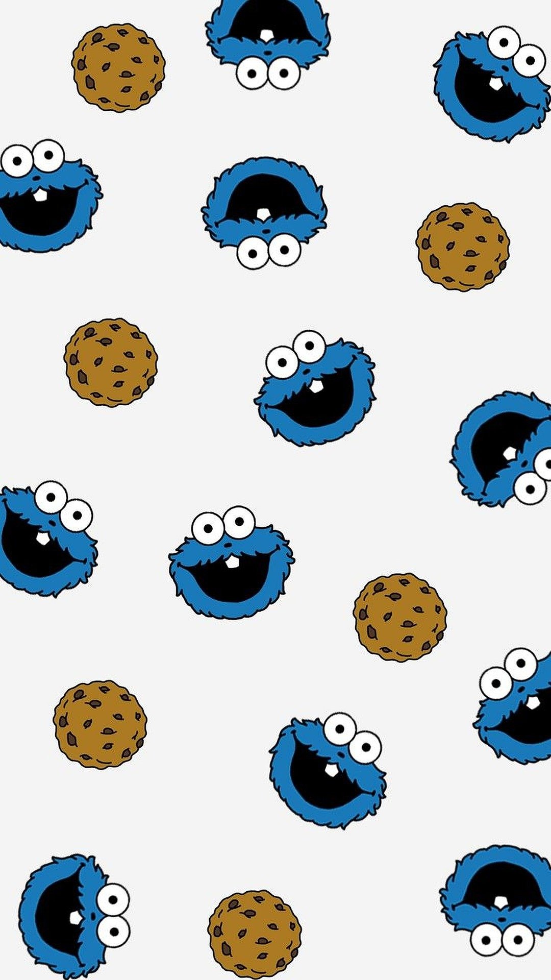 Alternative version of several cookie monster heads plus cookies.